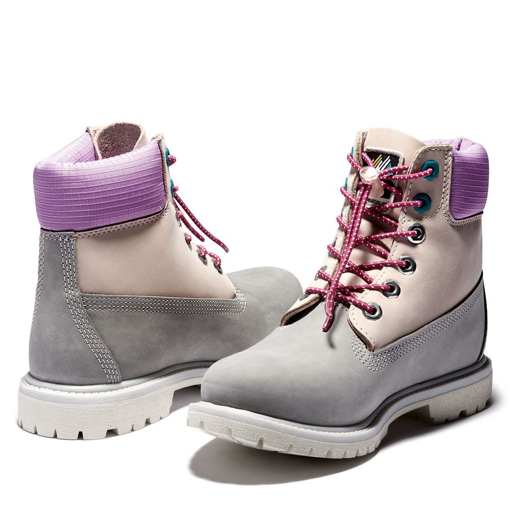 Timberland Womens 6-Inch Boots Premium Waterproof - Grey - India SY6742380